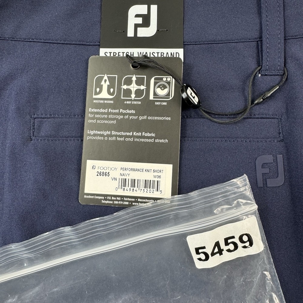 FootJoy Mens Navy Blue Performance Knit Golf Shorts Size 36 26865 NWT - Picture 4 of 4